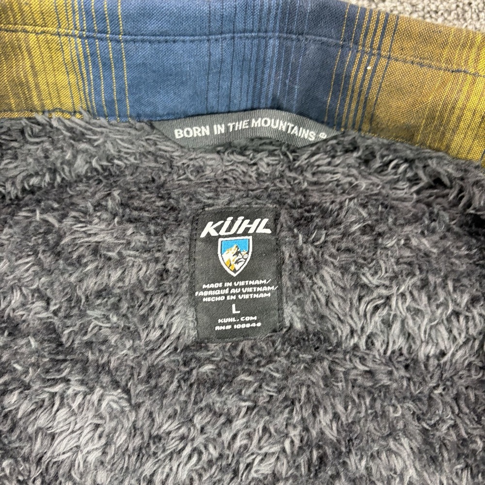 Kuhl Joyrydr Jacket Mens Large Plaid Flannel Sherpa Lined Shacket Button Snap - Picture 10 of 11